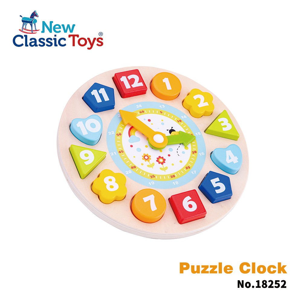 【荷蘭 New Classic Toys】寶寶形狀學習時鐘拼圖 18252