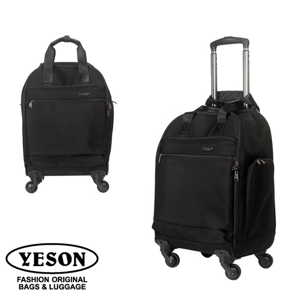 【YESON】永生17吋 超輕量旅行輪袋/ 拉桿袋-黑色