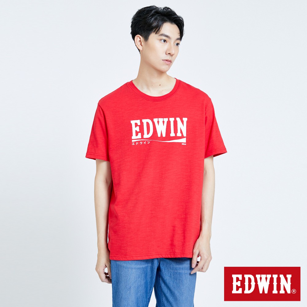 EDWIN 清涼節能超市飲品LOGO短袖T恤(紅色)-男款