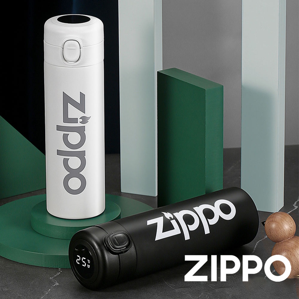 ZIPPO 城市系列-彈蓋智能保溫杯 304不銹鋼 不鏽鋼保溫瓶 杯感溫保溫瓶  隨行杯 直飲保溫瓶 450ml
