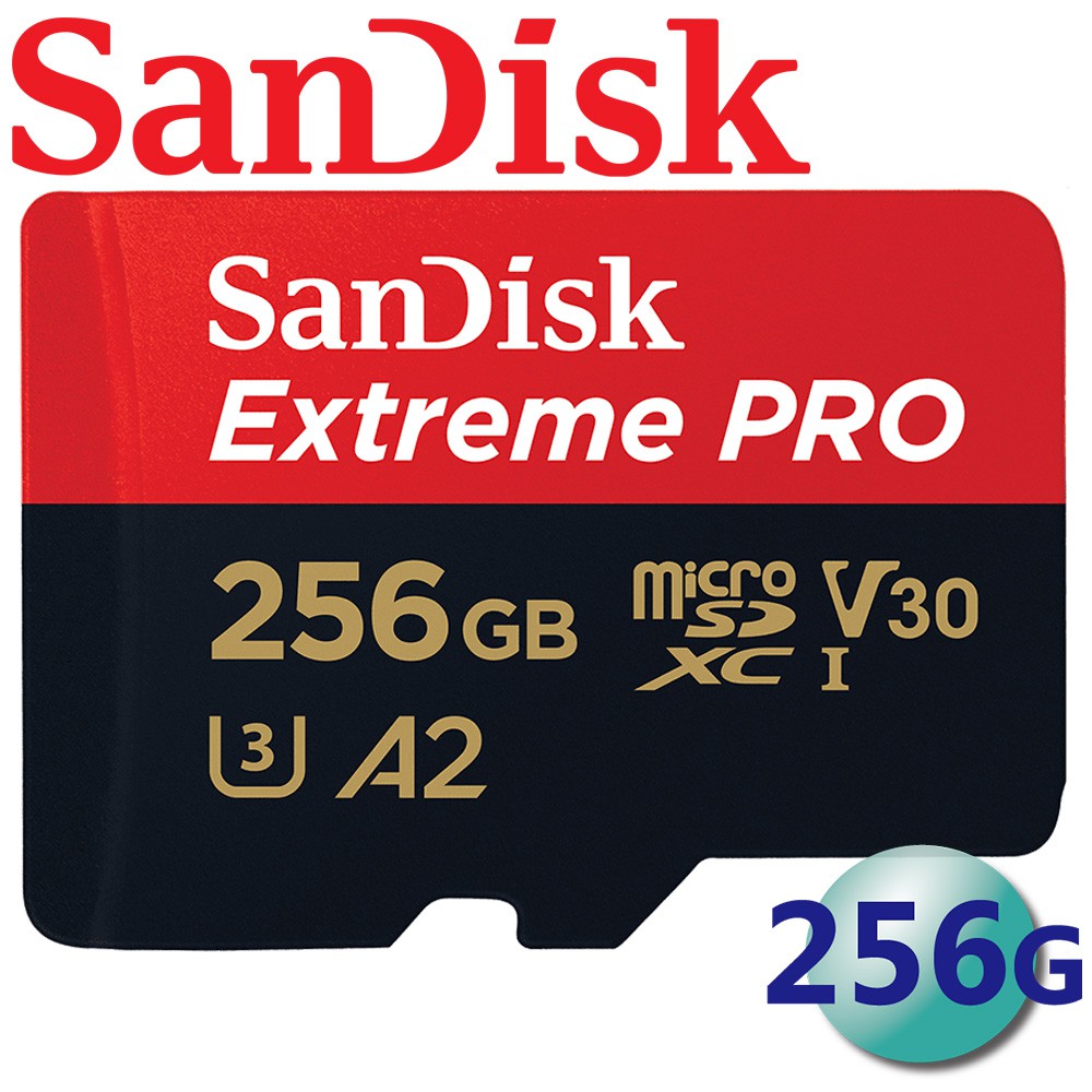 【公司貨】SanDisk 256GB Extreme Pro microSDXC TF V30 A2 256G 記憶卡