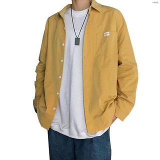 下殺出貨長袖襯衫長袖襯衫男士純色寬鬆帥氣休閒白襯衣服男生潮流外套 潮流休閒 襯衫男短袖很仙的白襯衣寬松中國風半袖上衣男士外套