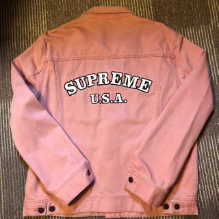 supreme pink denim jacket