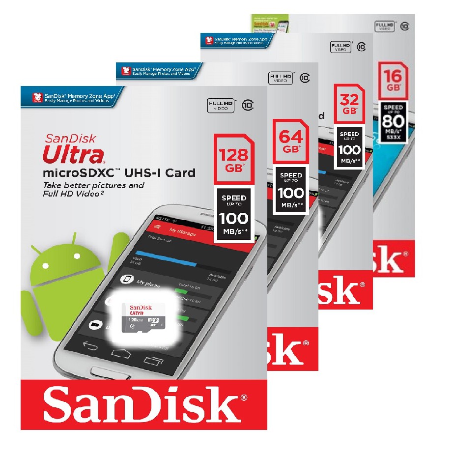SanDisk microSD ultra 16G 16GB 32G 64G 128G 128GB SDH A1 記憶卡