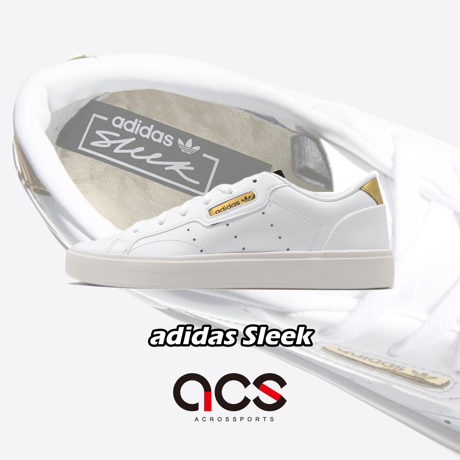 adidas 休閒鞋 Sleek W 白 金 女鞋 小白鞋 經典款 百搭款 FV3395 【ACS】