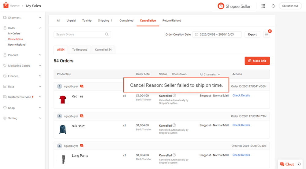 Order Cancellations Shopee Sg Seller Education Hub