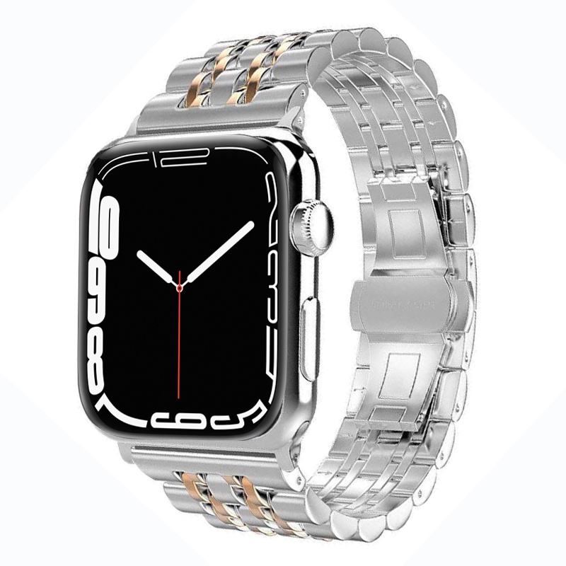 蘋果金屬錶帶 Apple Watch 38 40 42 44mm 不銹鋼錶帶 iWatch SE 6 蝴蝶釦 男女 商務