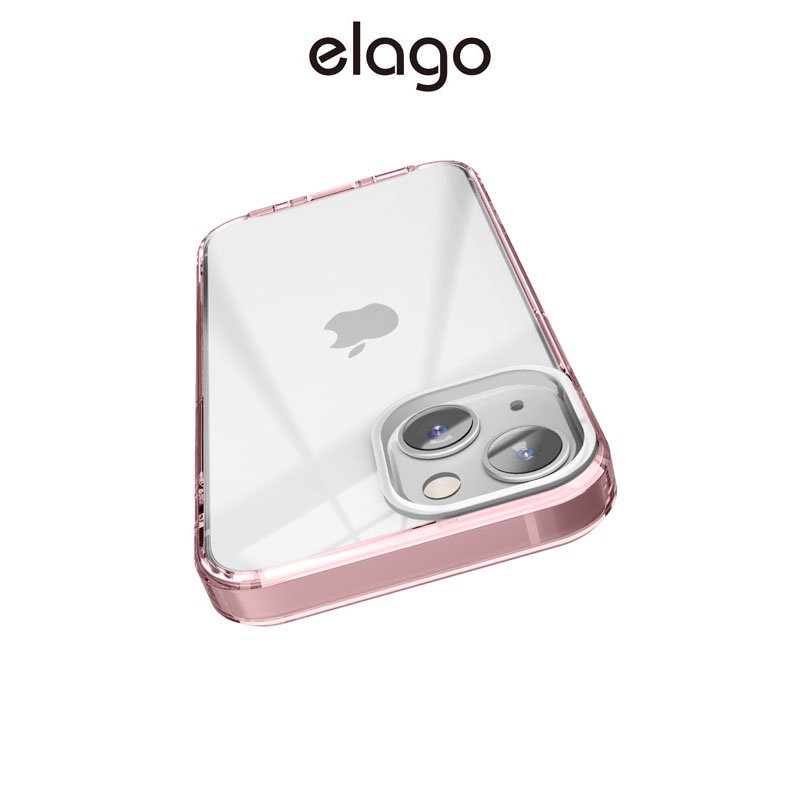 [elago] Hybrid 粉紅色透明手機保護殼 (適用 iPhone 13 Mini / iPhone 13)