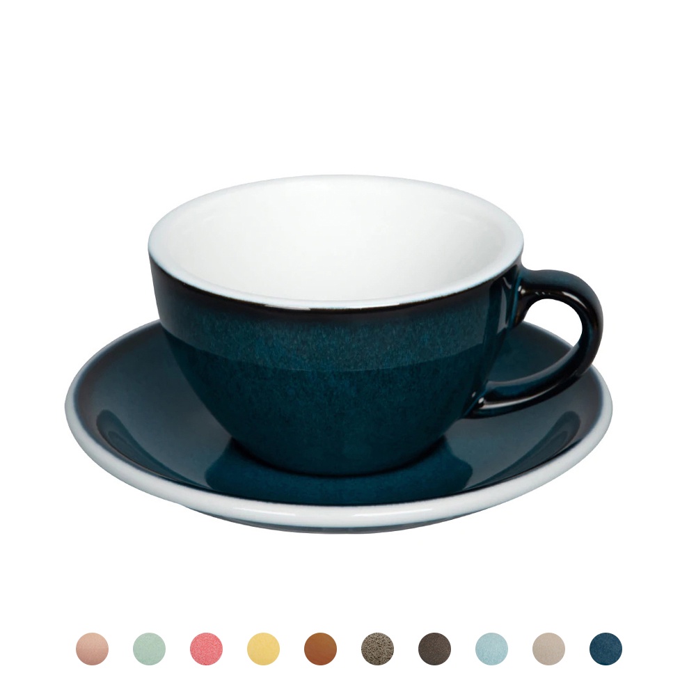 【LOVERAMICS 愛陶樂】蛋形系列 - 職人色卡布奇諾杯盤組200ml (多色可選) 陶瓷杯 咖啡杯 拉花杯