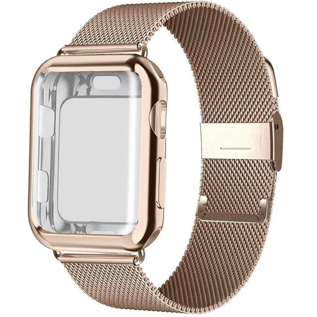 錶殼 + 金屬錶帶適用於蘋果手錶ultra 8 7錶帶 不銹鋼錶帶 加外殼 41 45mm 44mm 42mm 49mm