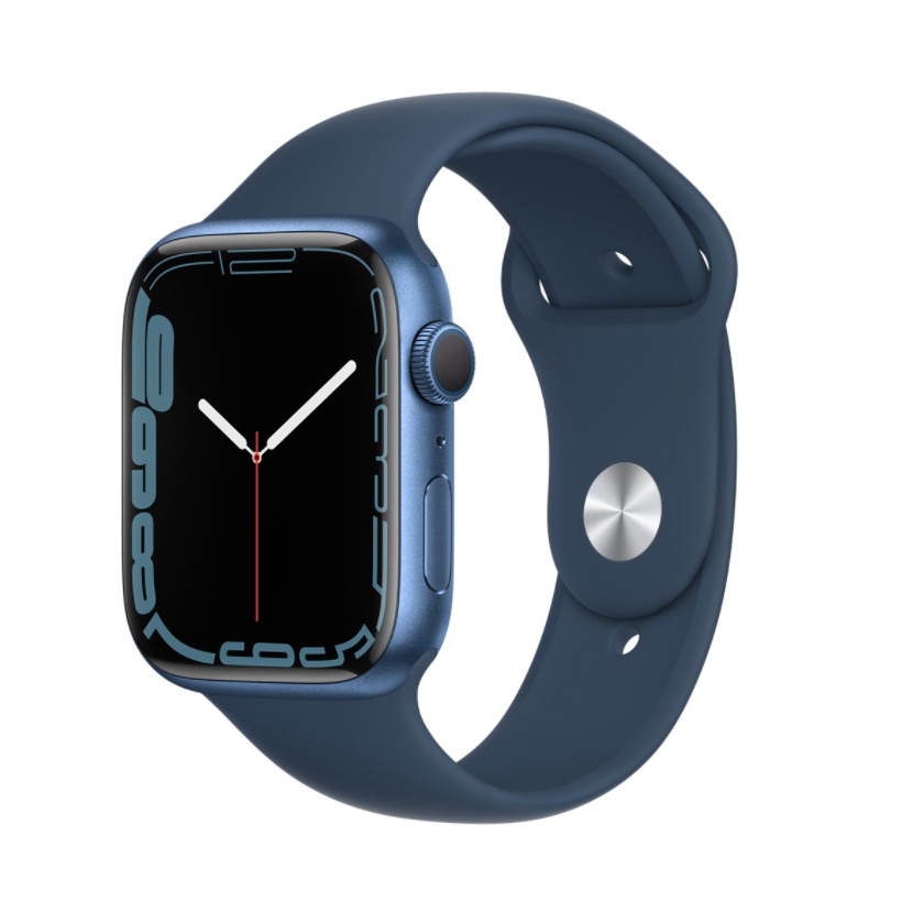 Apple Watch S7 GPS 41,45mm/藍色鋁金屬錶殼/邃藍色運動型錶帶