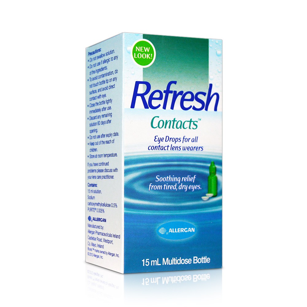 愛力根麗眼舒Allergan  Refresh Contacts隱形眼鏡潤濕液(15ml)-量多價格優惠