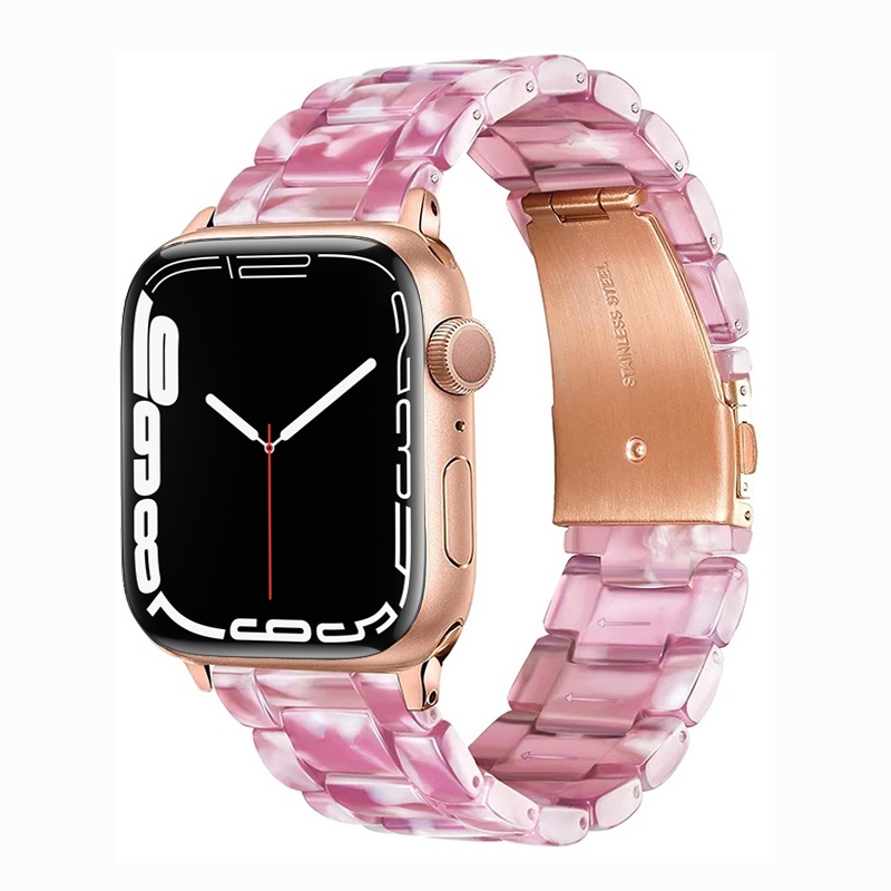 適用於 蘋果樹脂錶帶 38 40mm 42 44mm Apple Watch 6 SE 5 4 3代 不銹鋼錶扣樹脂錶帶