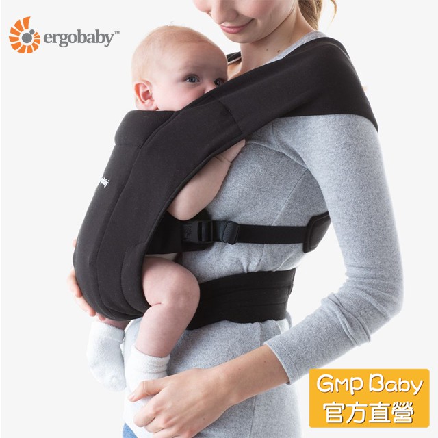美國Ergobaby - Embrace環抱二式初生嬰兒揹帶-黑色(原廠公司貨)