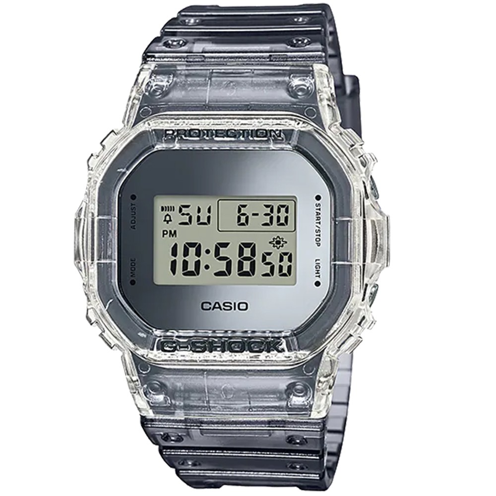 CASIO 卡西歐 G-SHOCK 太空銀 半透明系列手錶 DW-5600SK-1