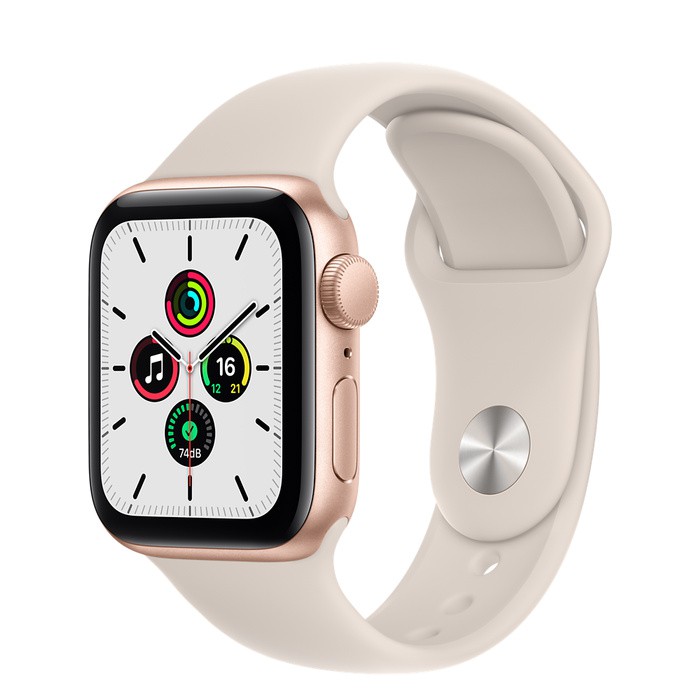 Apple Watch SE GPS 40,44mm/金色鋁 金屬錶殼/星光色運動型錶帶 MKQ03TA MKQ53TA