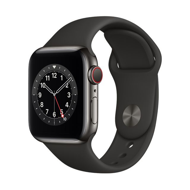 Apple Watch S6 LTE 40mm 石墨色不鏽鋼錶殼 黑色運動型錶帶