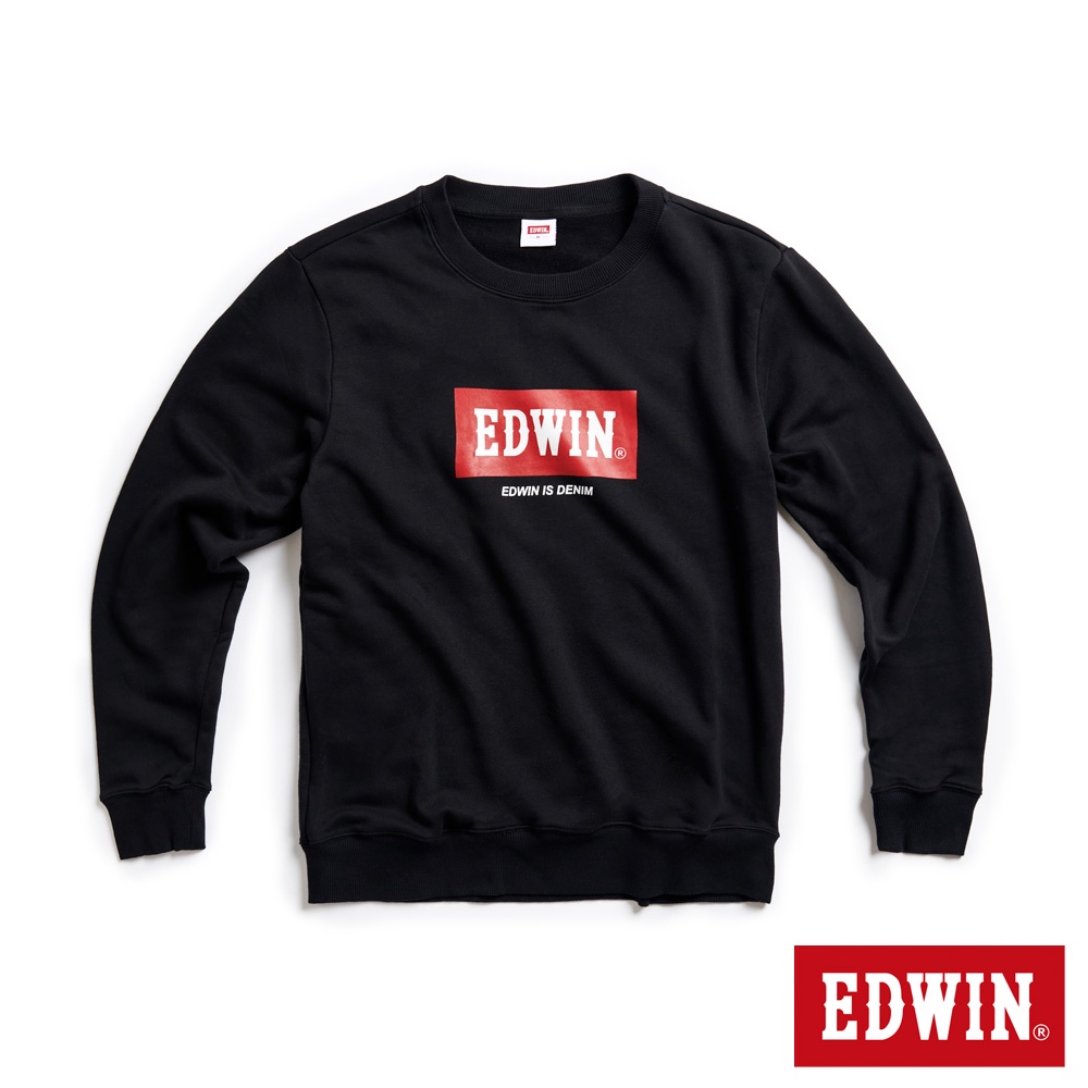 EDWIN 限定款 BOX LOGO衛衣(黑色)-男款