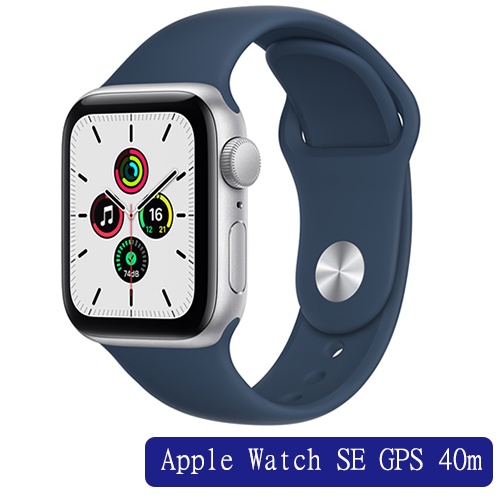 Apple Watch SE GPS 40m鋁金屬殼搭運動型錶帶(深邃藍/星光/黑)【愛買】