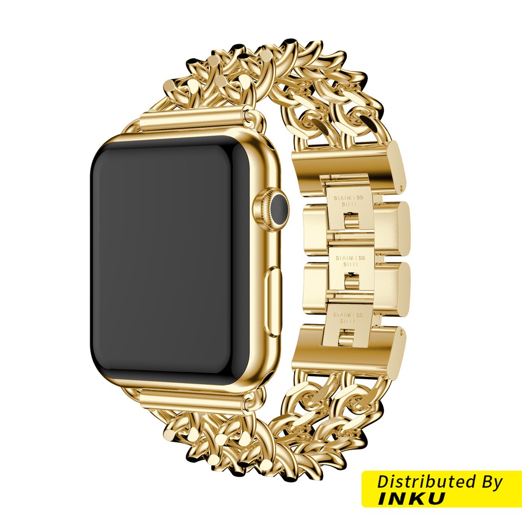 Apple watch 7 蘋果 1-7代 SE 雙排牛仔鏈不鏽鋼錶帶 38/40/41/42/44/45mm [現貨]