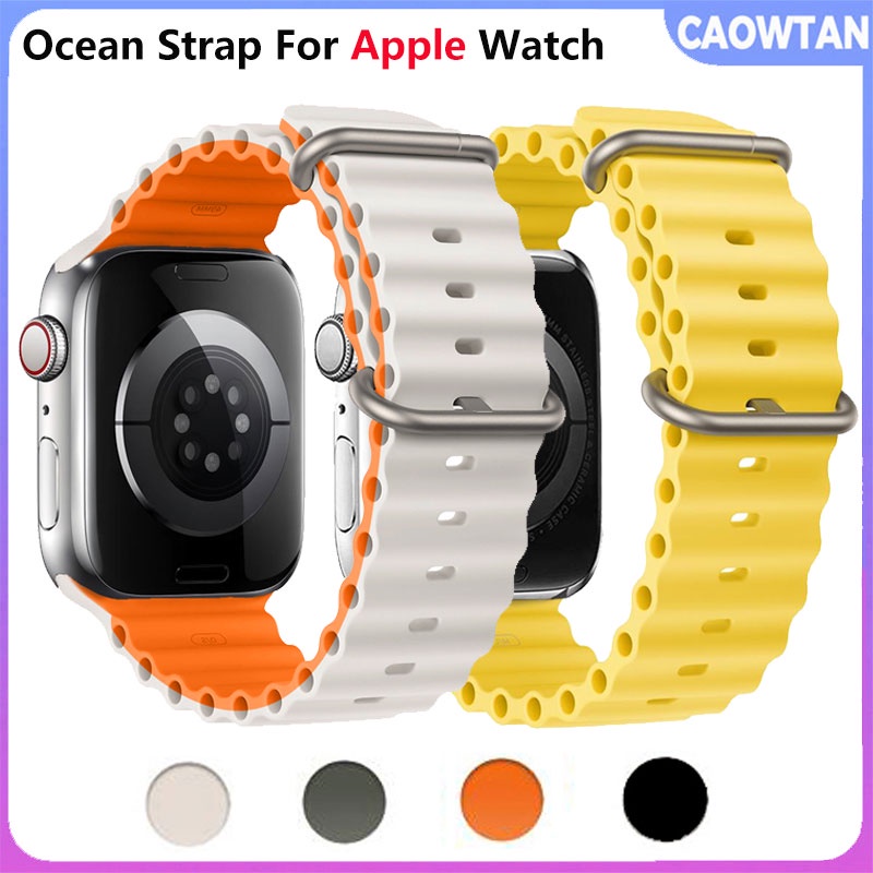 蘋果手錶帶S8 Apple watch8 7 6 5 4 SE 海洋運動硅膠吸汗透氣49mm45mm41mm 44mm