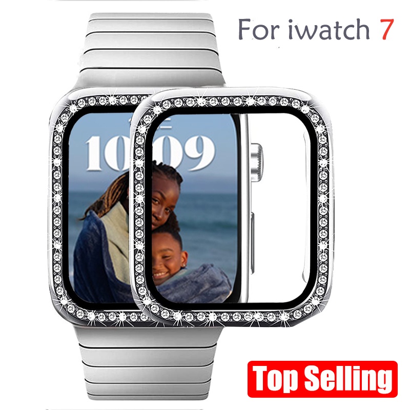 適合Apple Watch錶殼 8 7 6 SE 5 4 3 2 1 42MM 38MM 41mm45mm鑽石透明保護殼